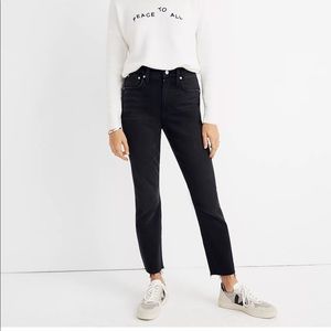 Madewell High Rise Slim Boy Jean Lunar Black 27